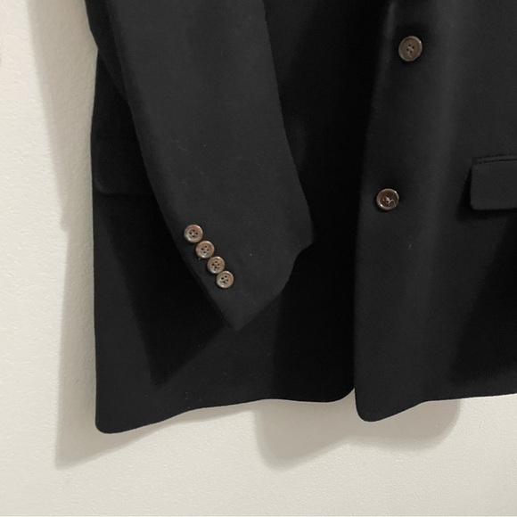 Hart Schaffner Marx Blazer Jacket 100% Cashmere Black Mens Coat 44 - Picture 9 of 13